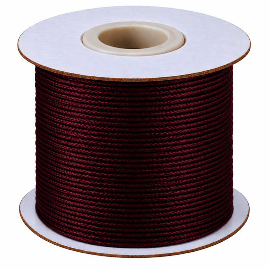 1 mm Dark Red Round Waxed Polyester Cord/Thread 85 yd (77.5 m) 280-