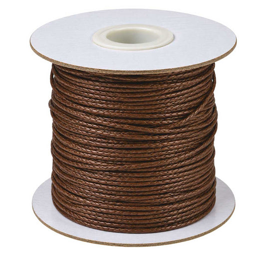 1 mm Dark Saddle Brown Round Waxed Polyester Cord/Thread 85 yd (77.5 m) 280-