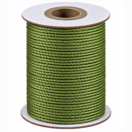 1 mm Dark Sea Green Round Waxed Polyester Cord/Thread 85 yd (77.5 m) 280-