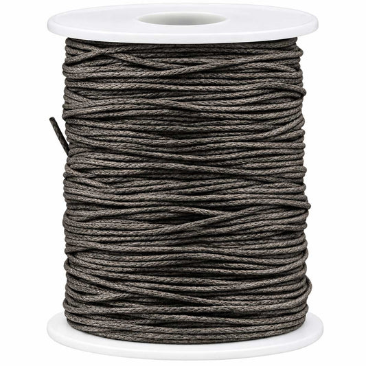 1 mm Gray Round Waxed Cotton Cord/Thread 100 yd (91.4 m) 280-