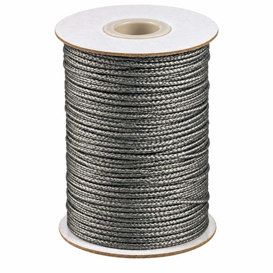 1 mm Gray Round Waxed Polyester Cord/Thread 85 yd (77.5 m) 280-