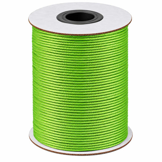 1 mm Green/Yellow Neon Green Round Waxed Polyester Cord/Thread 85 yd (77.5 m) 280-