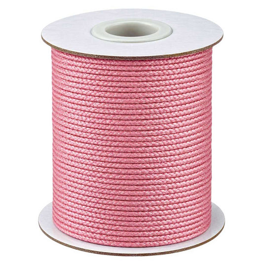1 mm Hot Pink Round Waxed Polyester Cord/Thread 85 yd (77.5 m) 280-