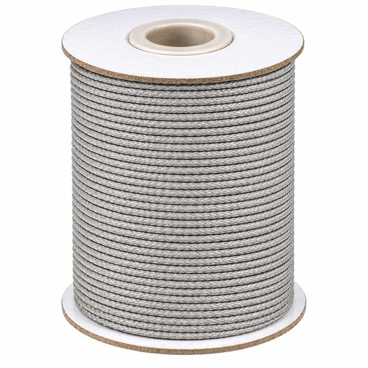 1 mm Light Gray Round Waxed Polyester Cord/Thread 85 yd (77.5 m) 280-
