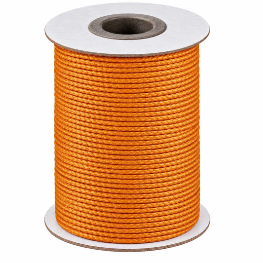 1 mm Orange Round Waxed Polyester Cord/Thread 85 yd (77.5 m) 280-