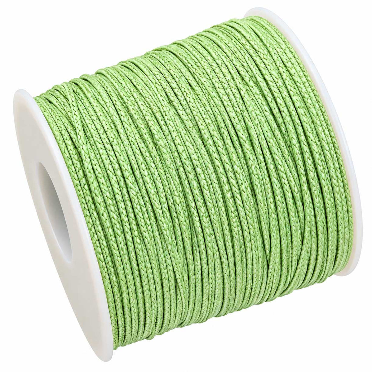 1 mm Pale Green Round Waxed Poly/Cotton Cord/Thread 100 yd (91.4 m) 280-