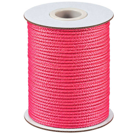 1 mm Pink/Fuchsia Round Waxed Polyester Cord/Thread 85 yd (77.5 m) 280-