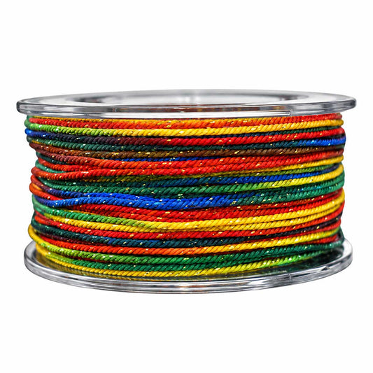 1 mm Rainbow Metallic Segmented/Gradient Polyester Cord/Thread 29.5 yd (27 m) 280-