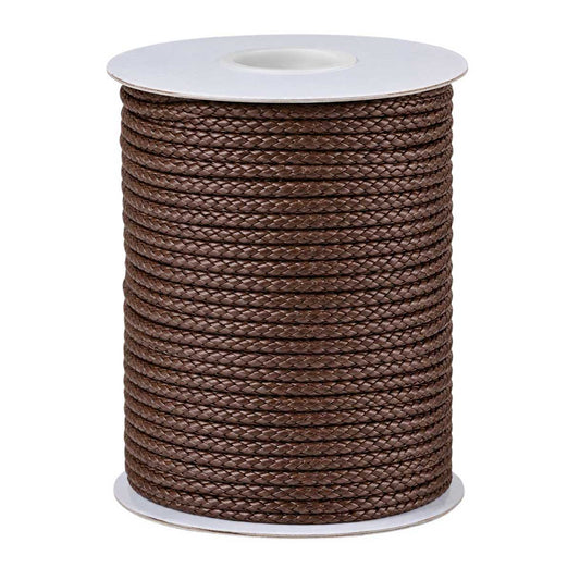 1 mm Saddle Brown Round Waxed Poly/Cotton Cord/Thread 100 yd (91.4 m) 280-