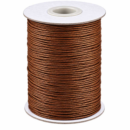 1 mm Saddle Brown Round Waxed Polyester Cord/Thread 85 yd (77.5 m) 280-