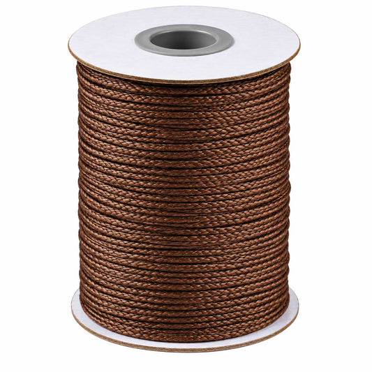1 mm Sienna Brown Round Waxed Polyester Cord/Thread 85 yd (77.5 m) 280-