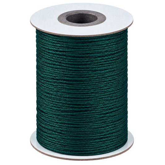 1 mm Teal Round Waxed Polyester Cord/Thread 85 yd (77.5 m) 280-