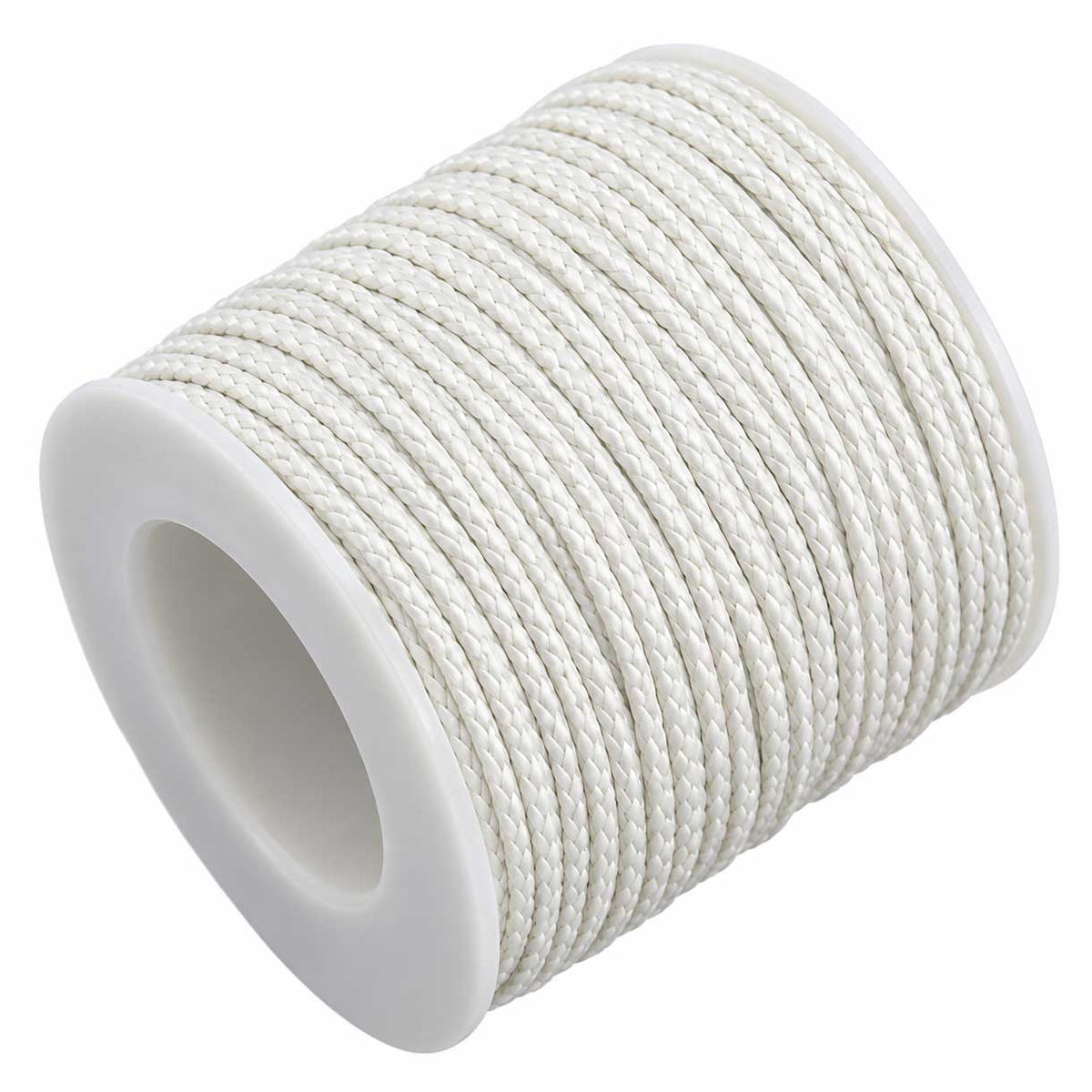 1 mm White Round Waxed Poly/Cotton Cord/Thread 100 yd (91.4 m) 280-