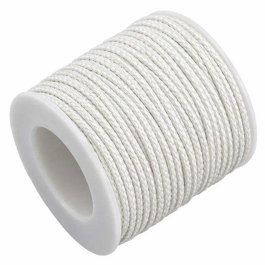 1 mm White Round Waxed Poly/Cotton Cord/Thread 100 yd (91.4 m) 280-