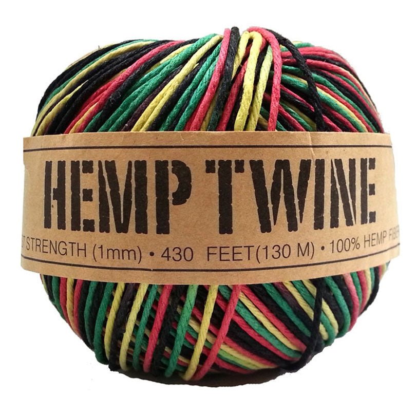 1mm (3/64") Rasta Hemp Twine/Cord Ball - Paracord Galaxy