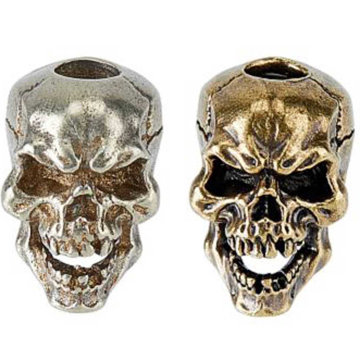 2 Brass Skulls Charm/Bead (2 pack)
