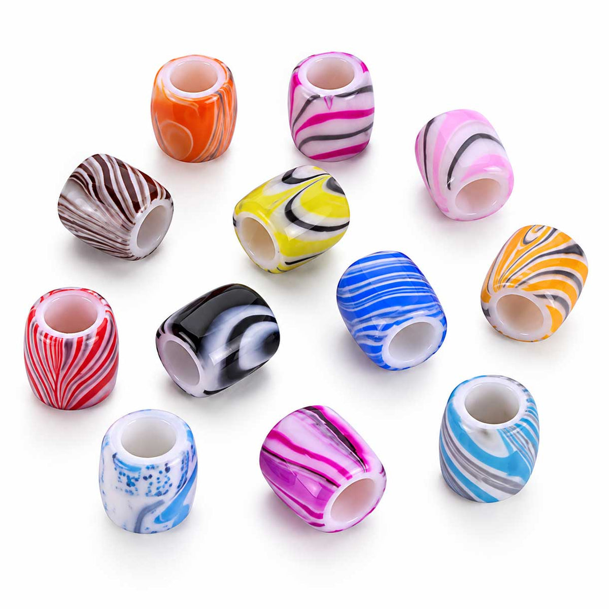 200 Pcs. Opaque Acrylic Colorful Barrel Bead/Charm (1 Set) 280-