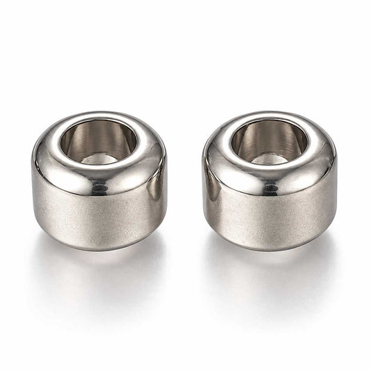201 Stainless Steel Barrel Bead/Charm El Wood Braiding Co