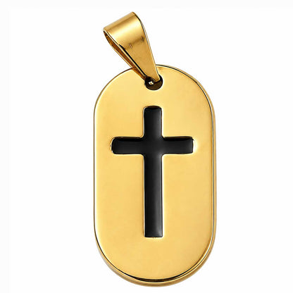 201 Stainless Steel Gold w/Black Enamel Pendant Bead/Charm (1 Pack) 280-
