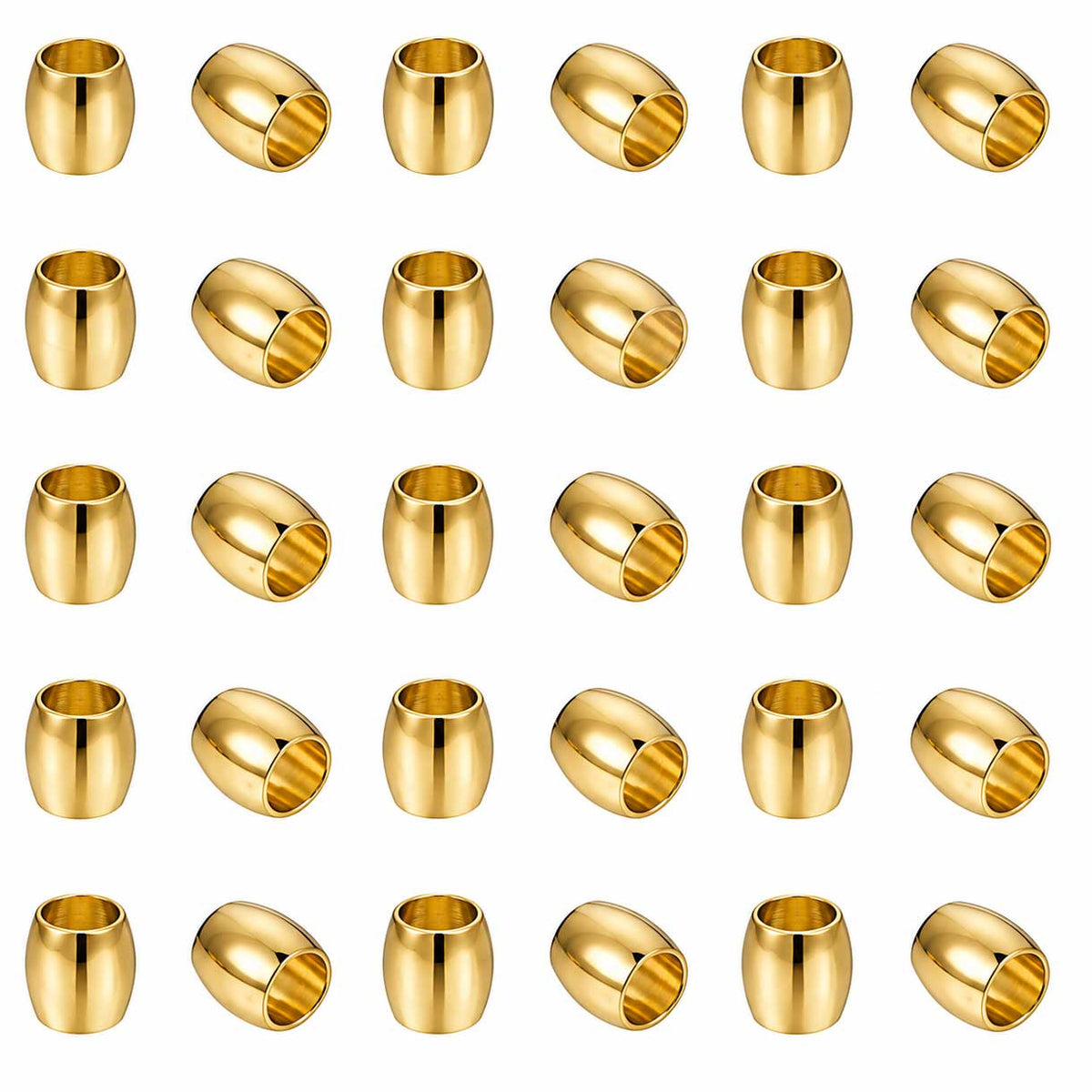 202 Stainless Steel Golden Barrel Bead/Charm (10 Pack) 280-