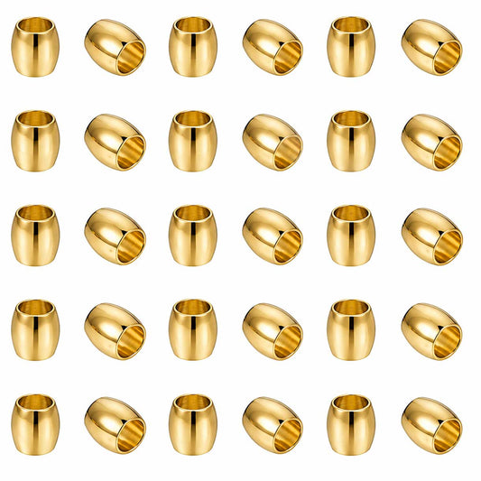202 Stainless Steel Golden Barrel Bead/Charm (10 Pack) 280-