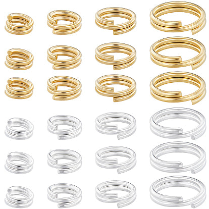 24K Gold and Sterling Silver Plated Brass Split/Jump Rings 160 Pieces 1 Set