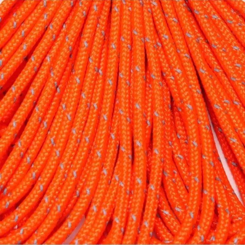 275 Paracord Reflective Neon Orange Made in the USA (50 FT.)  167- poly/nylon paracord
