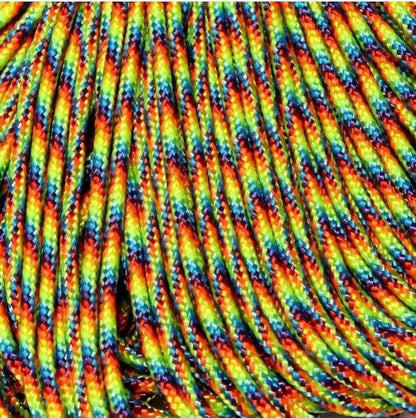 275 Paracord Trippin (Rainbow) Made in the USA (100 FT.)  167- poly/nylon paracord