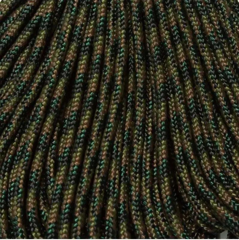275 Paracord Woodland Camo Made in the USA (100 FT.)  167- poly/nylon paracord