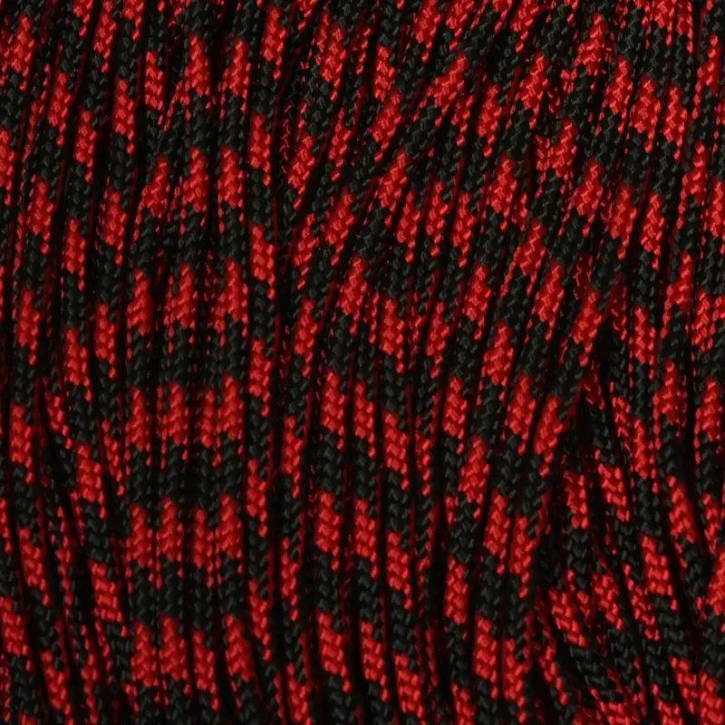275 Paracord Imperial Red and Black 50/50, Made in the USA Nylon/Nylon (100 FT.) - Paracord Galaxy