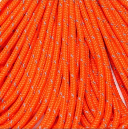 275 Paracord Reflective Neon Orange Made in the USA Polyester/Nylon (50 FT.) - Paracord Galaxy