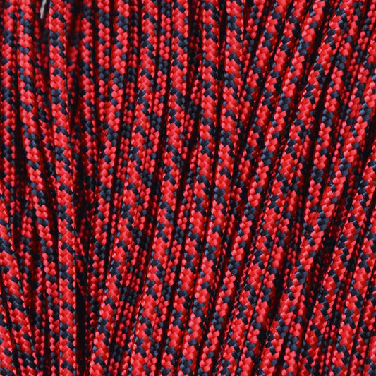 2.4 mm (3/32”) 275 Tactical Paracord Imperial Red and Black Camo, Made in the USA Nylon/Nylon (100 ft) El Wood Braiding Co