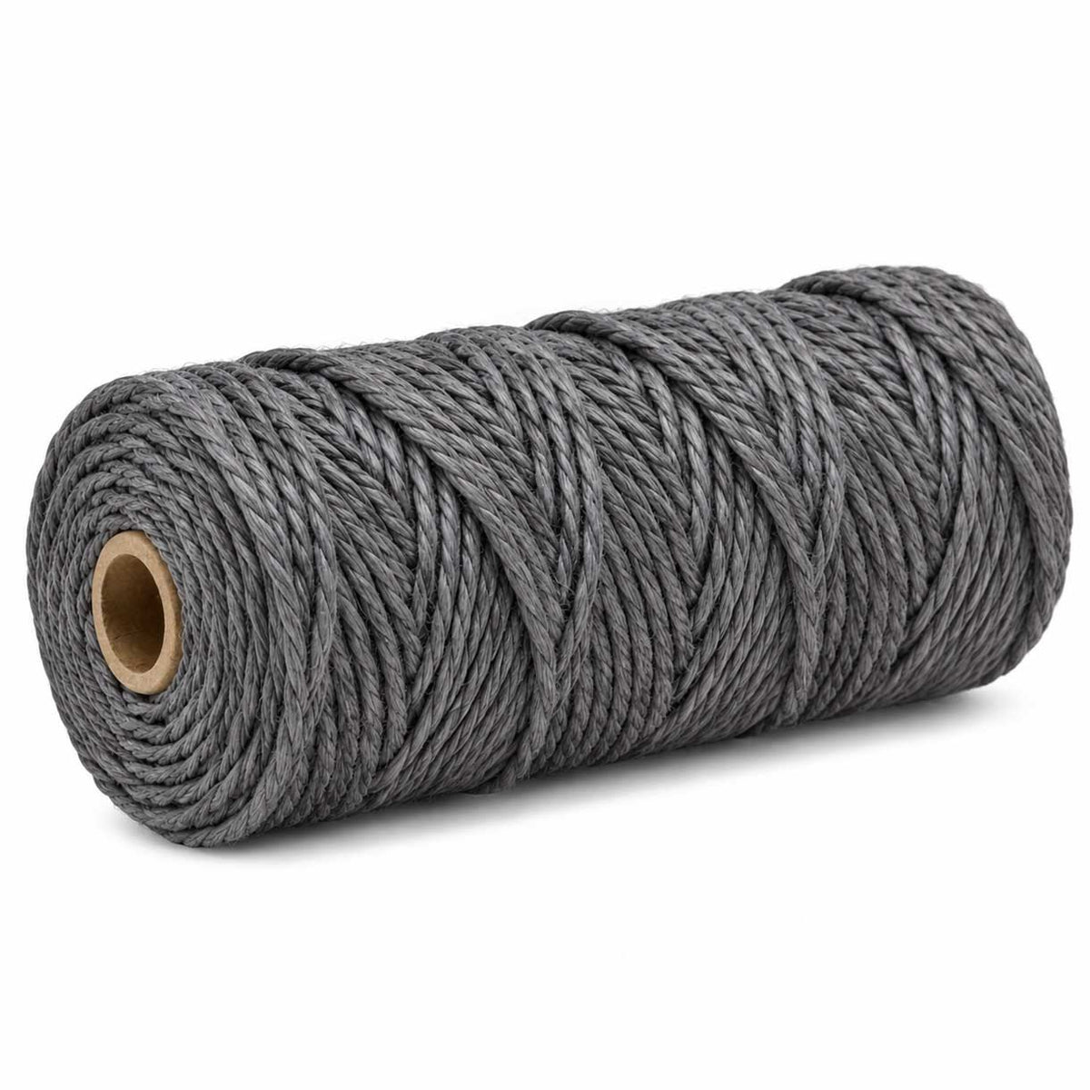 2 Pcs. 3 mm (3/32") Gray Twisted Cotton Macrame Rope 100 m (109 yd) Per Spool 280-