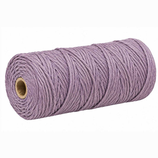 2 Pcs. 3 mm ((3/32") Lilac Twisted Cotton Macrame Rope 100 m (109 yd) Per Spool 280-