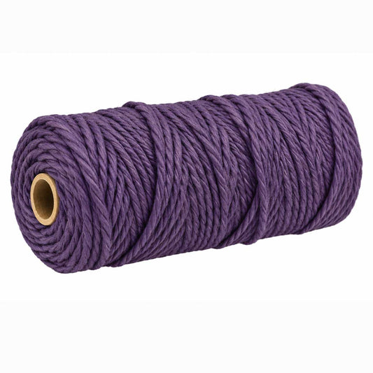 2 Pcs. 3 mm ((3/32") Purple Twisted Cotton Macrame Rope 100 m (109 yd) Per Spool 280-