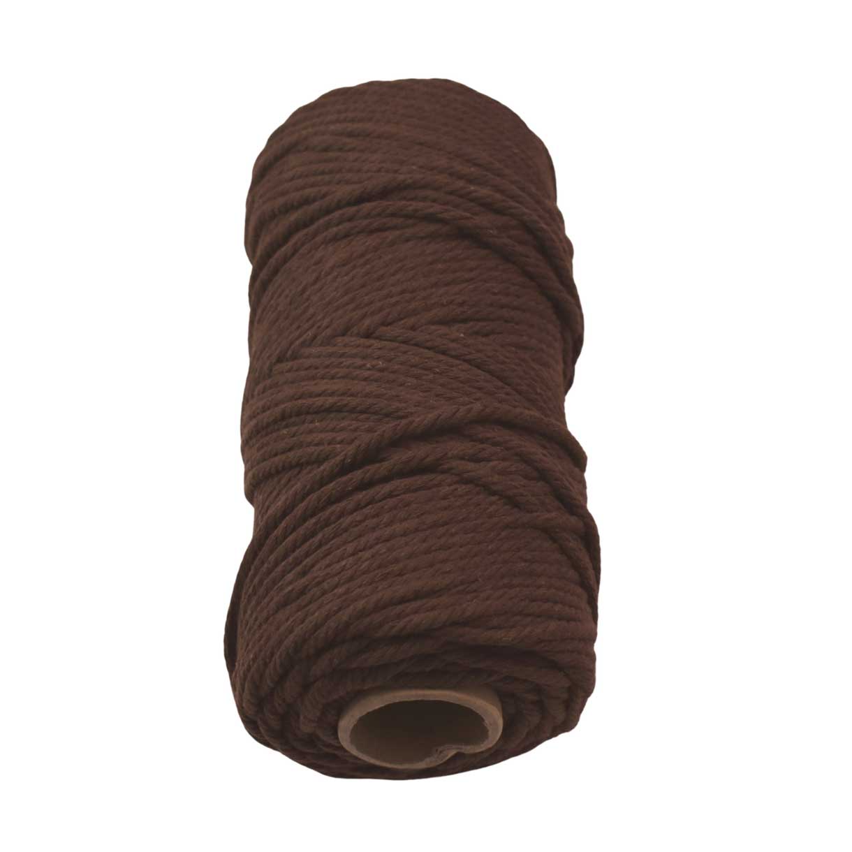 2 Pcs. 4 mm (5/32") Coconut Brown Twisted Cotton Macrame Rope 100 m (109 yd) Per Spool.