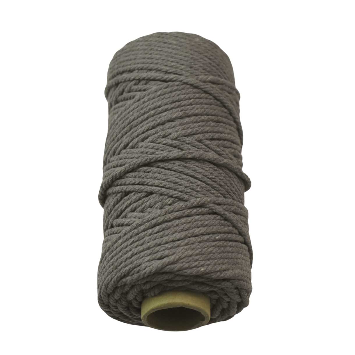 2 Pcs. 4 mm (5/32") Gray Twisted Cotton Macrame Rope 100 m (109 yd) Per Spool.