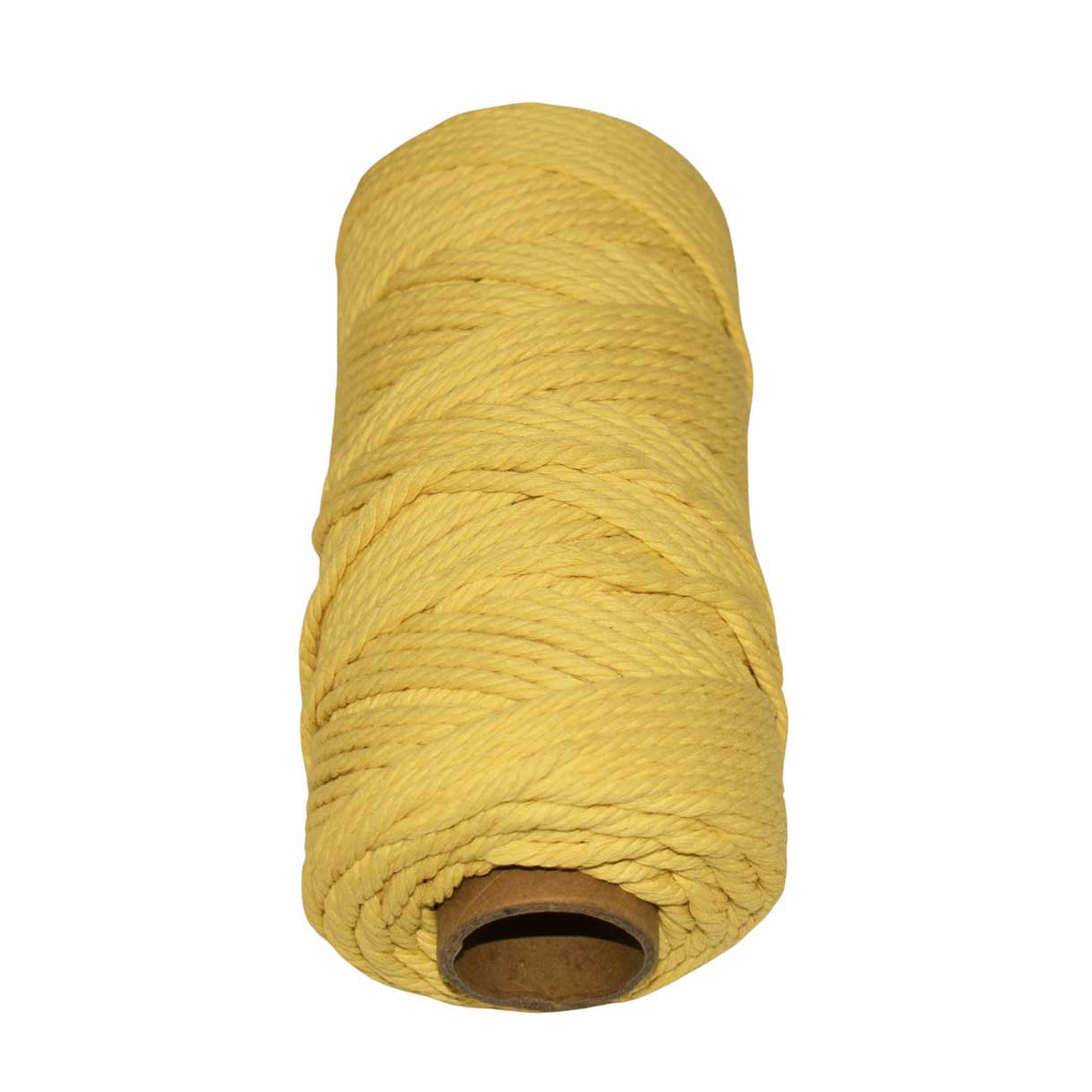 2 Pcs. 4 mm (5/32") Light Goldenrod Twisted Cotton Macrame Cord/Rope 100 m (109 yd) Per Spool.