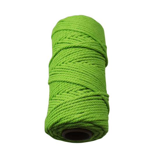 2 Pcs. 4 mm (5/32") Light Green Twisted Cotton Macrame Rope 100 m (109 yd) Per Spool.