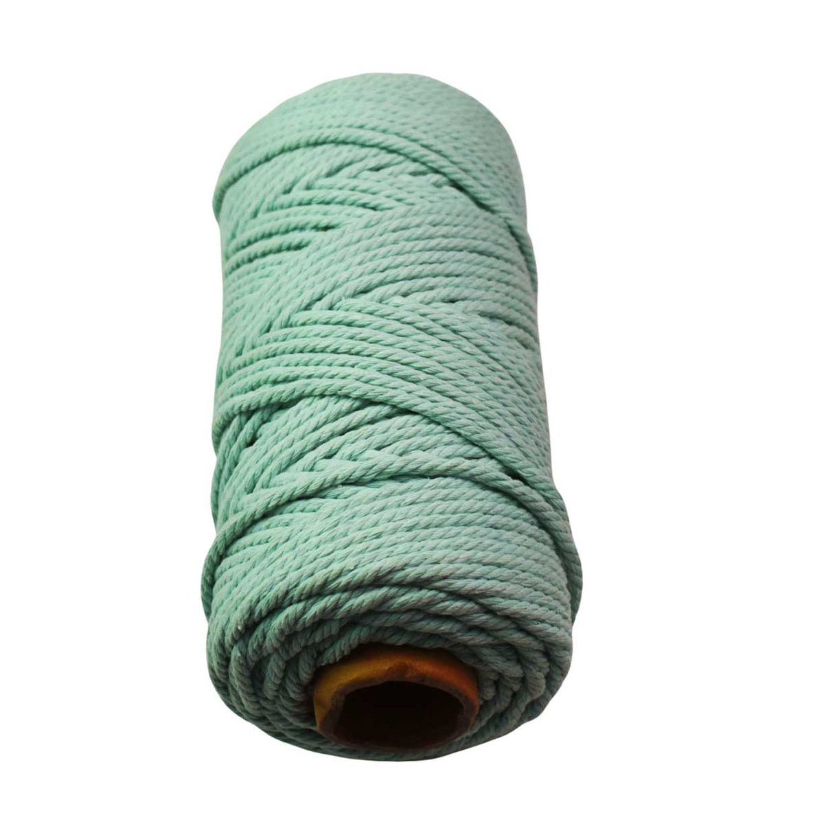 2 Pcs. 4 mm (5/32") Pale Turquoise Twisted Cotton Macrame Rope 100 m (109 yd) Per Spool.