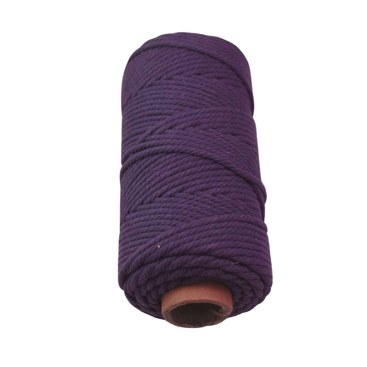 2 Pcs. 4 mm (5/32") Purple Twisted Cotton Macrame Rope 100 m (109 yd) Per Spool.
