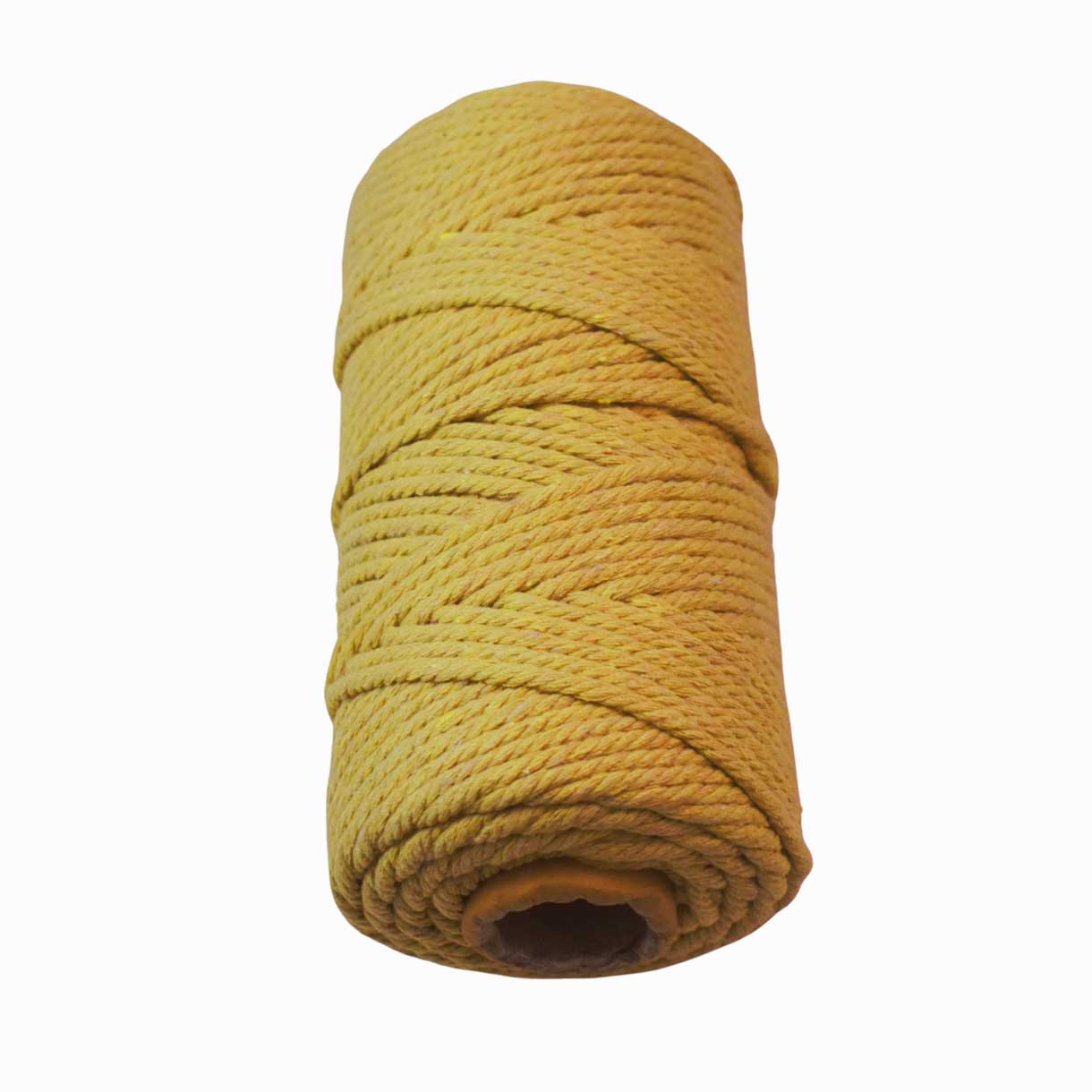2 Pcs. 4 mm (5/32") Straw/Tan Twisted Cotton Macrame Rope 100 m (109 yd) Per Spool.