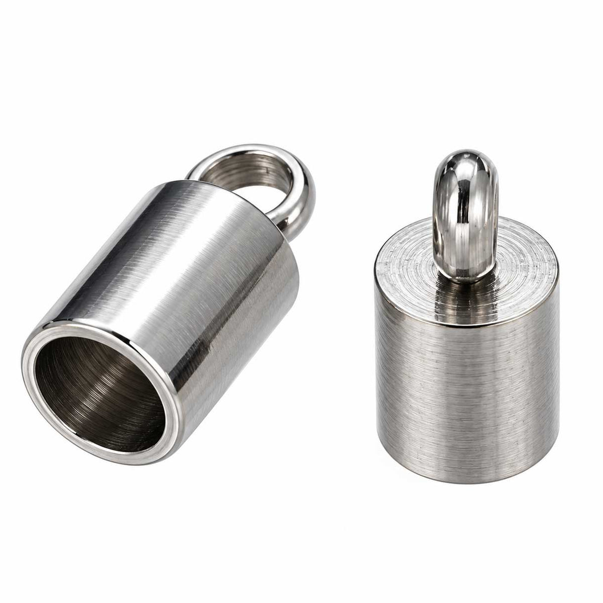 2 mm 304 Stainless Steel Glue In Cord Ends w/Loop (10 Pack) 280-
