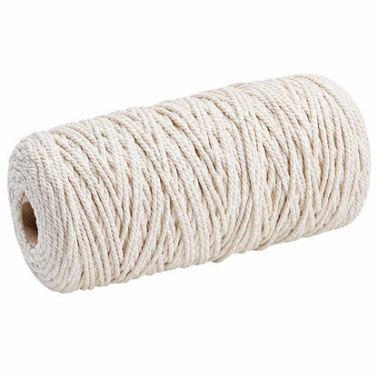 2 mm (5/64") Creamy White Twisted Cotton Macrame Rope 200 m (218 yd) 280-