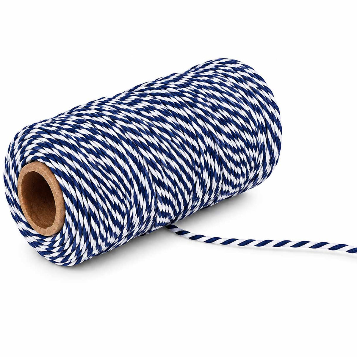 2 mm (5/64") Midnight Blue/White Cotton Macrame Cord 100 m (109.3 yd) 280-
