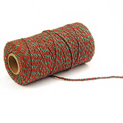 2 mm (5/64") Red/Green Cotton Macrame Cord 100 m (109.3 yd)