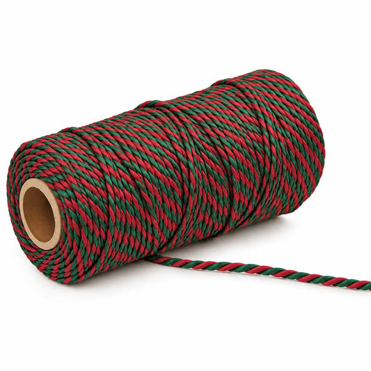 2 mm (5/64") Red/Green Cotton Macrame Cord 100 m (109.3 yd) 280-