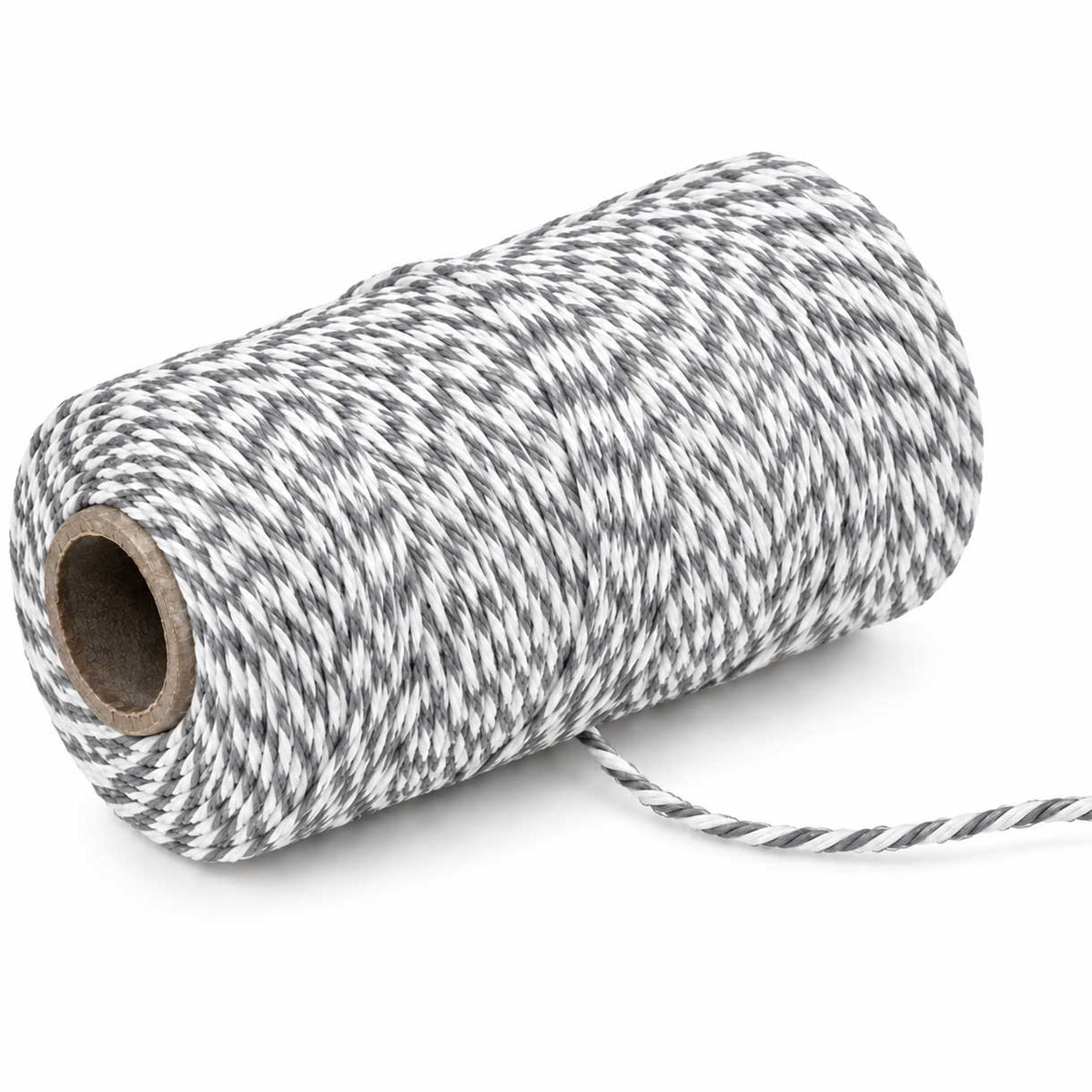 2 mm (5/64") Silver/White Cotton Macrame Cord 100 m (109.3 yd) 280-