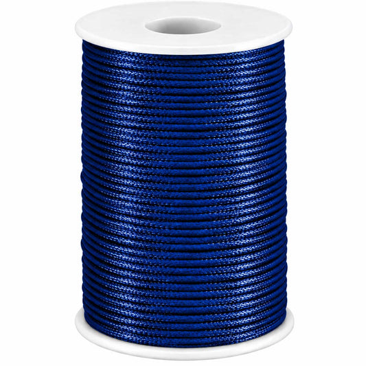 2 mm Blue Polyester Rattail Satin Cord/Thread 100 yd (91.5 m) 280-