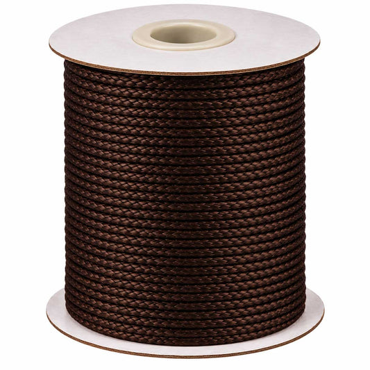 2 mm Chocolate Round Waxed Polyester Cord/Thread 90 yd (82 m) 280-